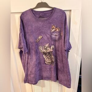 The Mountain Purple Cat and mouse t shirt dye